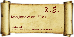 Krajcsovics Elek névjegykártya
