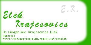 elek krajcsovics business card